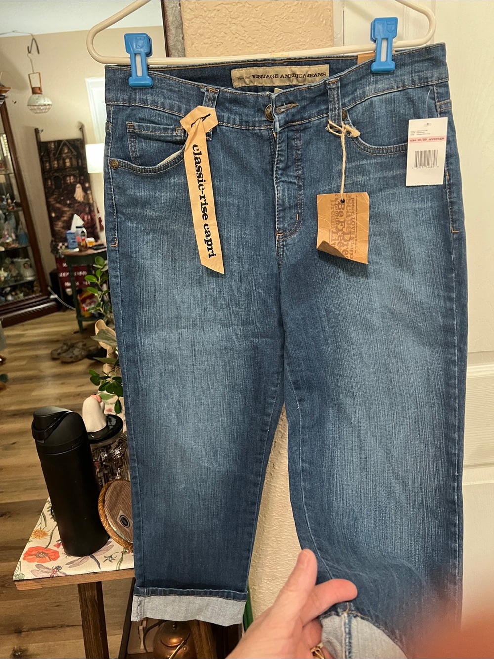 New Nine West CLASSIC -RISE CAPRI Blue Relaxed Jean